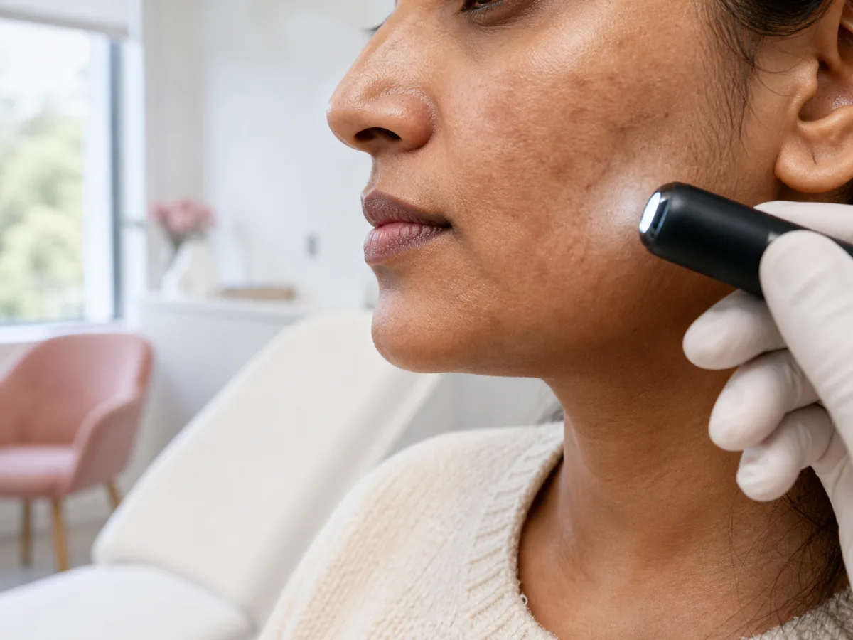 Clinical examination of pigmentation on brown skin